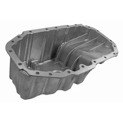 Bilde av VAICO V10 0449 Bunnpanne med oljeplugg hull for oljenivåmåler, tetningsring, uten oljekartetning Aluminium Original Quality