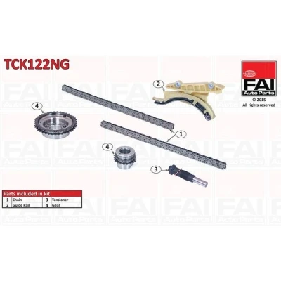 Bilde av FAI AutoParts TCK122NG Registerkjedesett uten tetning, med tannhjul simplex, Boltkjede FORD: Galaxy Mk2 MPV, MONDEO 4