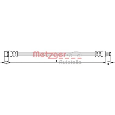 Bilde av METZGER 4110372 Bremseslange 428 RENAULT: SCENIC 2, MEGANE 2 Coupe Cabriolet, GRAND