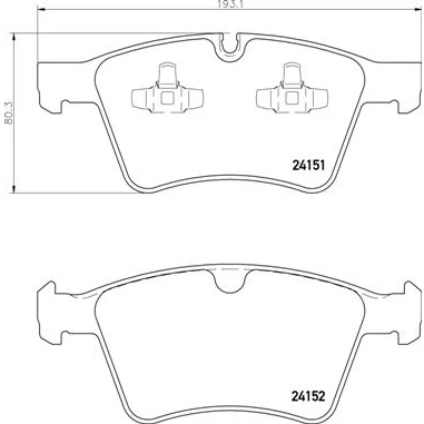 Bilde av BREMBO P 50 115 Bremseklosser klargjort for slitasjeindikator med kolbleklips uten tilbehør MERCEDES BENZ: GL, ML Klasse, R Klasse