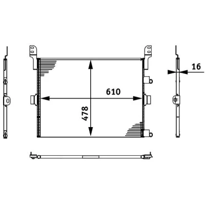 Bilde av MAHLE ORIGINAL AC 673 000S Kondensator uten tørker 12 11,0 608