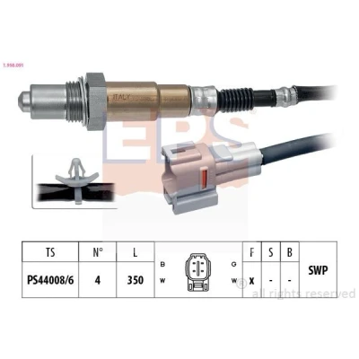Bilde av EPS 1.998.091 Lambdasonde med festemateriell Made in Italy OE Equivalent oppvarmet, planarsonde, forsmurt gjenge SUZUKI: SWIFT 3, Liana Hatchback