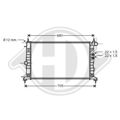 Bilde av DIEDERICHS DCM2617 Radiator 607 374 24 Climate OPEL: Vectra B Stasjonsvogn