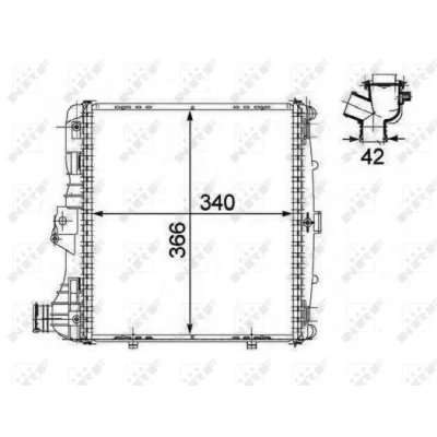 Bilde av NRF 58485 Radiator Aluminium 366 340 42 Kjøleribber loddet
