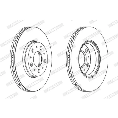Bilde av FERODO PREMIER Coat+ disc DDF1163C Bremseskiver 286 26 5 ventilert belagt med skruer VOLVO: V70 2, XC70 I Cross Country, S80
