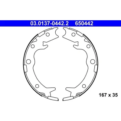 Bilde av ATE 03.0137 0442.2 Handbromsbackar HONDA: CR V 2