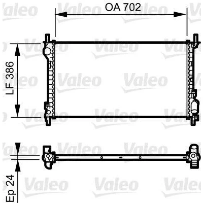 Bilde av VALEO 735167 Radiator Aluminium 702 386 24 Kjøleribber loddet