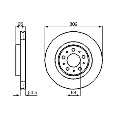 Bilde av BOSCH 0 986 478 454 Bremseskiver 302, 26 5 108 ventilert oljet høy karbon VOLVO: XC70 I Cross Country, V70 I, S70