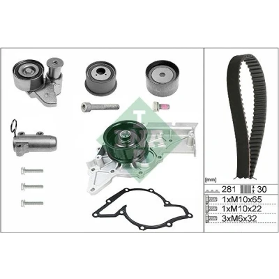 Bilde av INA 530 0480 30 vannpumpe + Registerreimsett med AUDI: A6 C5 Avant, A4 B7 C6 Avant