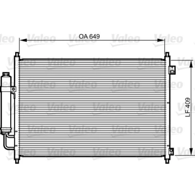 Bilde av VALEO 814231 Kondensator med tørker 15mm 10mm Aluminium 409mm R134a
