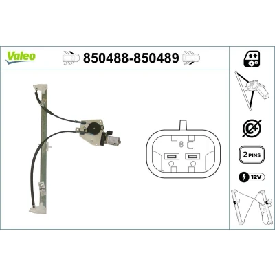 Bilde av Valeo Vindusheis foran venstre elektrisk med elektromotor uten komfortfunksjon 850488