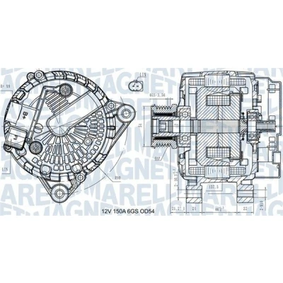 Bilde av MAGNETI MARELLI 063731472410 Dynamo 12V 150A FORD: KUGA 2, Transit Connect V408 Van, FOCUS 3 Turnier, VOLVO: C30
