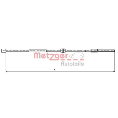 Bilde av METZGER 11.5756 Bremsekabel foran 330 Skivebrems, Trommelbrems COFLE OPEL: Corsa C Hatchback
