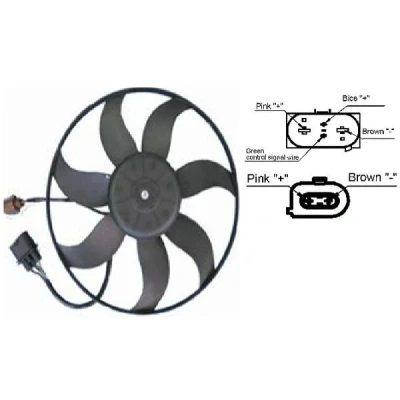 Bilde av MAHLE ORIGINAL CFF 187 001S Kjølevifte 395 12 elektrisk VOLKSWAGEN: Golf 5, Tiguan I, Touran AUDI: A3 Sportback
