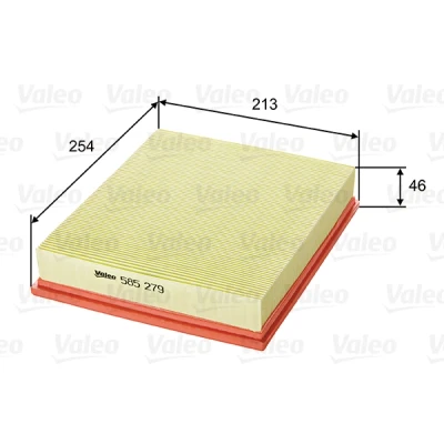 Bilde av VALEO 585279 Luftfilter 46 213 254 Filterinnsats FORD: Sierra Mk1 Hatchback, Granada, Mk2 Sedan, OPEL: Omega A Caravan, Sedan