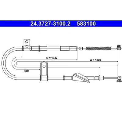 Bilde av ATE 24.3727 3100.2 Bremsekabel 1520