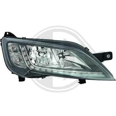 Bilde av DIEDERICHS 3484984 Frontlykter høyre H7/H7 svart FIAT: Ducato III Flatvogn lastebil / Chassis, Minibuss, PEUGEOT: Boxer Minibuss