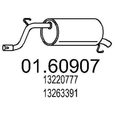 Bilde av MTS 01.60907 Sluttlyddemper 1020 OPEL: Corsa D Hatchback