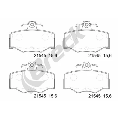 Bilde av BRECK 21545 00 704 Bremseklosser ikke klargjort for slitasjeindikator NISSAN: Almera II Hatchback, Primera Hatchback
