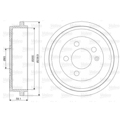 Bilde av VALEO 237099 Bremsetrommel uten integrert hjullager, ABS sensorring 240 bakaksel VOLKSWAGEN: Polo V Hatchback, IV Hatchback