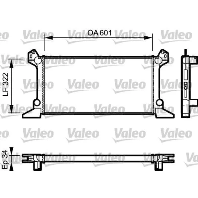 Bilde av VALEO 730124 Radiator Aluminium 322 600 34 uten kjølemiddelregulator Kjøleribber satt sammen mekanisk