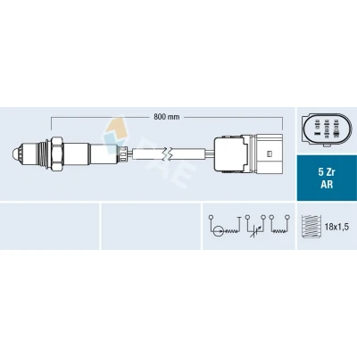 Bilde av FAE 75357 Lambdasonde før katalysator VOLKSWAGEN: Golf 5, Multivan 5 (7HM, Polo IV Hatchback, AUDI: A8 D3