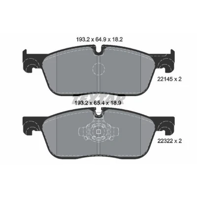 Bilde av TEXTAR 2214501 Bremseklosser klargjort for slitasjeindikator JAGUAR: F Pace, XF Sedan, LAND ROVER: Range Rover Velar