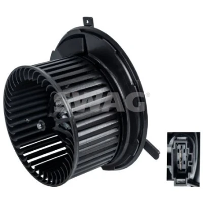 Bilde av SWAG 30 93 4726 Interiørvifte for venstreratt med elektromotor VOLKSWAGEN: Passat B6 Variant, GOLF 5, 6, SKODA: Octavia 2 Combi