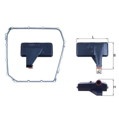 Bilde av MAHLE ORIGINAL HX 185D hydraulisk filtersett, automatgir med tetning AUDI: A5 B8 Coupé, A7 Sportback, Q5