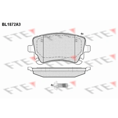 Bilde av Bremseklosser sett, Bakaksel, audi,bentley,vw, 3W0698451B, 4B3698451, 4B3698451A, 4E0698451, 4E0698451A, 4F0698451, 4F0698451C, 4F069845