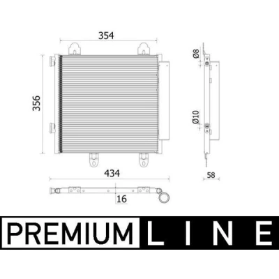 Bilde av MAHLE ORIGINAL AC 897 000P Kondensator med tørker 10 8 356 R 1234yf