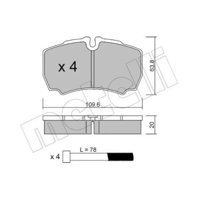 Bilde av Bremseklosser sett METELLI 22 0604 0