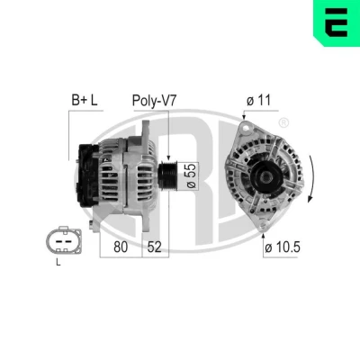 Bilde av ERA 210723A Dynamo 14V 140A FIAT: Ducato II Flatvogn lastebil/Chassis, III lastebil / Chassis, Minibuss