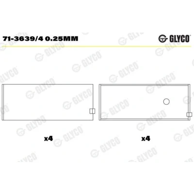 Bilde av GLYCO 71 3639/4 0.25mm Veivaksellager OPEL: Insignia A Sports Tourer, Astra F CC, Sedan