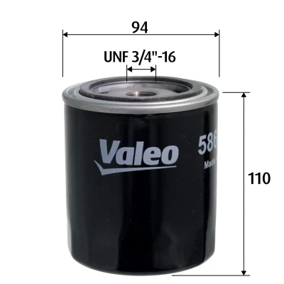 Bilde av VALEO 586134 Oljefilter UNF 3/4&quot; 16 Påskruingsfilter LAND ROVER: Defender SUV, Discovery 2, Range Rover 2