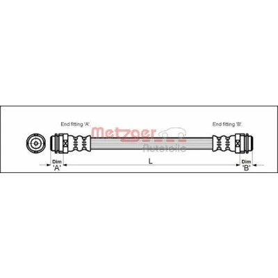 Bilde av METZGER 4114798 Bremseslange innvendig 146 F10 x 1 VOLKSWAGEN: Golf 4, Polo IV Hatchback, 4 Variant, SKODA: Octavia Combi, Fabia 2, Roomster