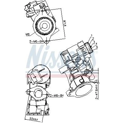 Bilde av NISSENS 98181 EGR Ventil uten kjøler FORD: Focus 2 Kombi, S Max Mk1, MONDEO 4 Turnier, VOLVO: V70 3, V50, C30, PEUGEOT: 508 I SW, 308 SW
