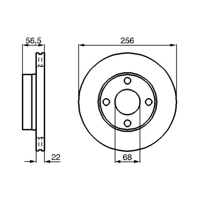 Bilde av BOSCH 0 986 478 550 Bremseskiver 256 22 4 108 ventilert, innvendig ventilert oljet høy karbon AUDI: 80 B4 Sedan, Coupe B3, Cabriolet