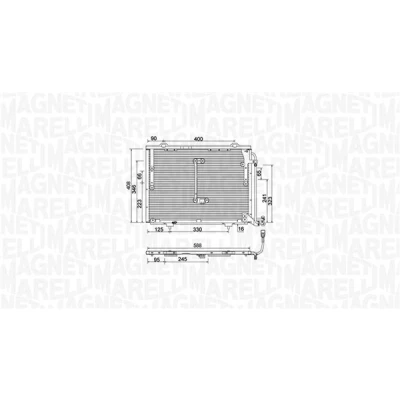 Bilde av MAGNETI MARELLI 350203945000 Kondensator 588x408x16 408 588 16 MERCEDES BENZ: E Klasse Sedan, CLK Coupé, SLK