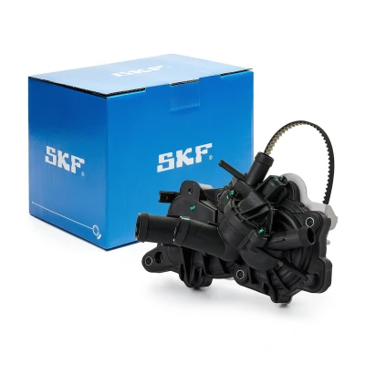 Bilde av SKF VKPA 81341 vannpumpe 28 med tetning rem, termostat montert I plast kapsling VOLKSWAGEN: Golf 7, Passat B8 Variant, Tiguan
