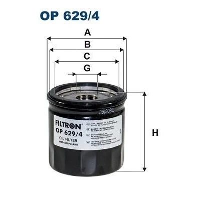 Bilde av FILTRON OP 629/4 Oljefilter M 22 X 1.5 6H Påskruingsfilter FORD: Mondeo 5 Kombi, 5, Galaxy Mk3 MPV, FORD USA: Edge Mk2