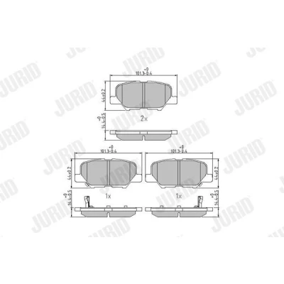 Bilde av JURID 573442J Bremseklosser med akustisk slitasjevarsel uten tilbehør MITSUBISHI: OUTLANDER 3, ASX SUV, MAZDA: 6 Stasjonsvogn, Sedan