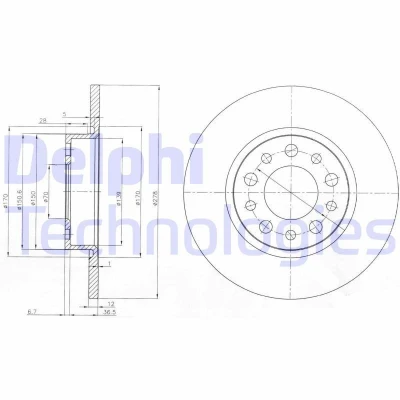 Bilde av DELPHI BG3994 Bremseskiver 278 12 5 fullt ut oljet ubehandlet uten hjullager, ABS sensorring ALFA ROMEO: Giulietta Hatchback, 159 Sportwagon