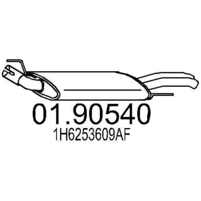 Bilde av MTS 01.90540 Sluttlyddemper 840 VOLKSWAGEN: Golf 3 Cabrio