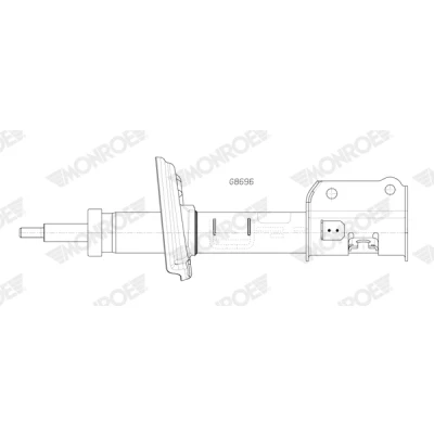 Bilde av MONROE G8696 Støtdemper gasstrykk torørs Fjærbein øvre stift, nedre klemme JEEP: Compass (MP, M6) 2.0 CRD 4x4, 1.4 MultiAir Multijet II 4x4