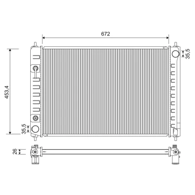 Bilde av VALEO 701195 Radiator Aluminium 453 672 26