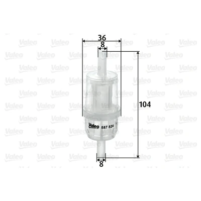 Bilde av VALEO 587524 Drivstoffilter ledningsfilter 8 MERCEDES BENZ: 190, /8 Sedan, MB 100 Flatvogn lastebil/Chassis
