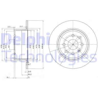 Bilde av DELPHI BG2637 Bremseskiver 270 10 4 fullt ut oljet ubehandlet uten hjullager, ABS sensorring OPEL: Calibra A, Vectra A Sedan