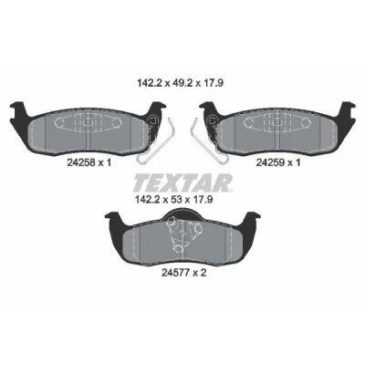 Bilde av TEXTAR 2425801 Bremseklosser med akustisk slitasjevarsel JEEP: Commander