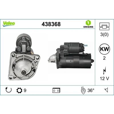 Bilde av VALEO 438368 Starter 12 2 9 OPEL: Vectra C Caravan, Zafira B, Astra J Hatchback, SAAB: 3 Cabrio, 5 Stasjonsvogn, ALFA ROMEO: 159 Sedan